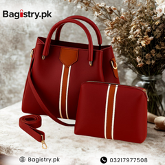 Multicolor 2 Pcs Stripe Style Bags For Girls / Womens