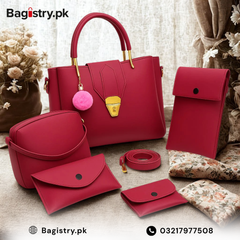 5 Pcs Bags Set With Matching Small Bags