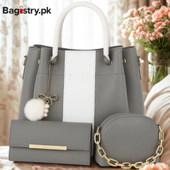 Stripe Style Leather 3 Pcs Bag