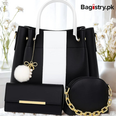 Stripe Style Leather 3 Pcs Bag