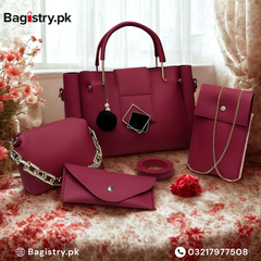 Branded 5 Pcs Bags Collection    (Stylish Lock & Wallets)