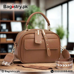 Branded Crossbody & Handbag For Office Girls With Digital Strap & Inside Pockets