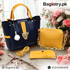 3 Pcs Luxe Tote & Shoulder Bag Set - Bold & Functional Elegance
