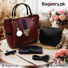 3 Pcs Luxe Tote & Shoulder Bag Set - Bold & Functional Elegance