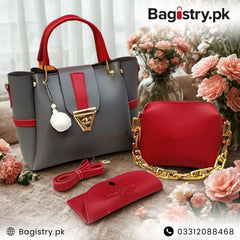 3 Pcs Luxe Tote & Shoulder Bag Set - Bold & Functional Elegance