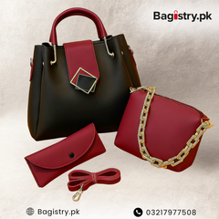 Stylish 3 Pcs Multicolor Bags For Girls / Womens