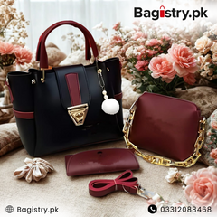 3 Pcs Luxe Tote & Shoulder Bag Set - Bold & Functional Elegance