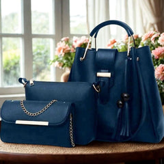 3 Pcs Handbag With Crossbody & Wallet