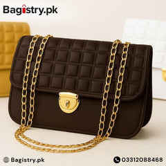 Crossbody Bags With Long Gold Chain & Inner Pocket