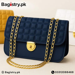 Crossbody Bags With Long Gold Chain & Inner Pocket