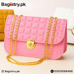 Crossbody Bags With Long Gold Chain & Inner Pocket