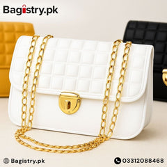 Crossbody Bags With Long Gold Chain & Inner Pocket