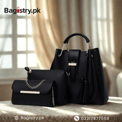 3 Pcs Handbag With Crossbody & Wallet