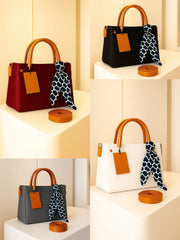 Stylish Tote With Shoulder Strap & Scarf
