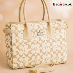 Coach Shoulder Bag With Unique Handle 2 In 1 ( Tote + Shoulder )