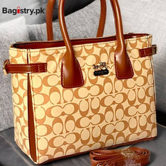 Coach Shoulder Bag With Unique Handle 2 In 1 ( Tote + Shoulder )