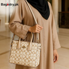 Coach Shoulder Bag With Unique Handle 2 In 1 ( Tote + Shoulder )