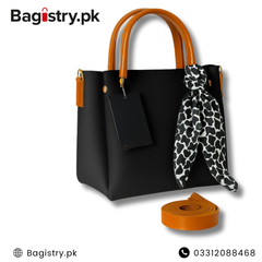 Stylish Tote With Shoulder Strap & Scarf