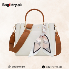 Trendy Tote With Strap & Scarf