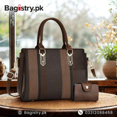 2 Pcs Stylish Shoulder & Tote Bags With Small Pouch
