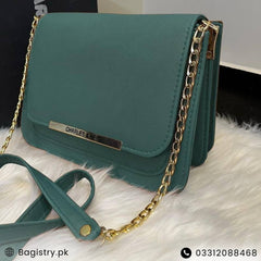 Chain & Belt Style Multiple Pockets Crossbody ( Half Chain Half Belt )