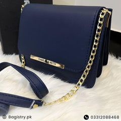 Chain & Belt Style Multiple Pockets Crossbody ( Half Chain Half Belt )